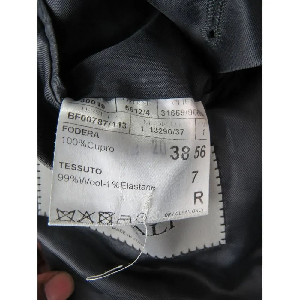 Canali Travel Blazer Mens 46R(EU56) Grey Wool Italia Tailoring Luxury Sport Coat